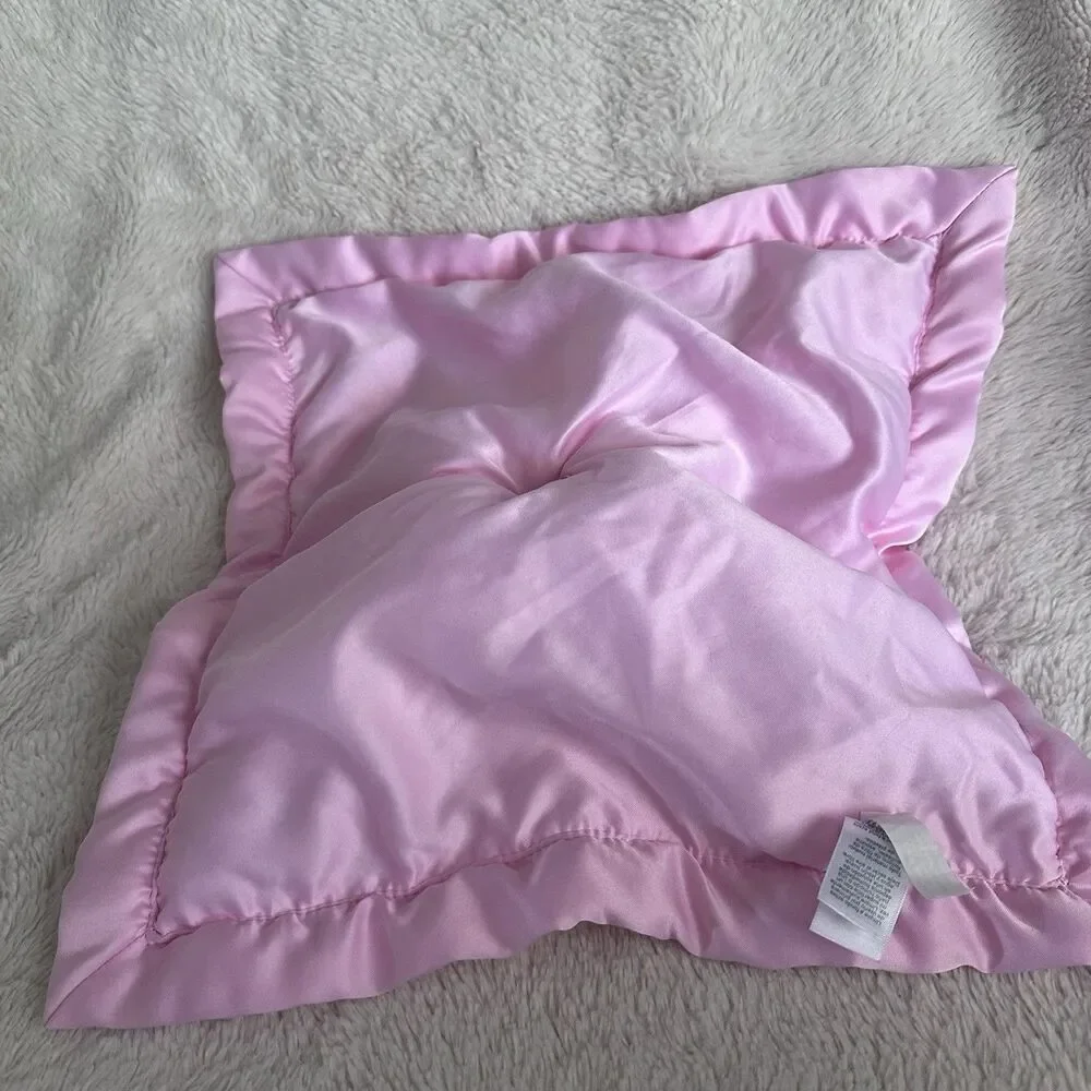 Carters Unicorn Lovey Security Blanket White Pink Satin Trim Baby Plush